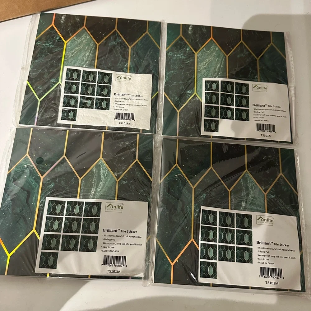 Green and Gold Tile Stickers